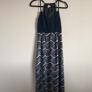 J Crew Maxi Dress Size 2 Navy Blue White Striped